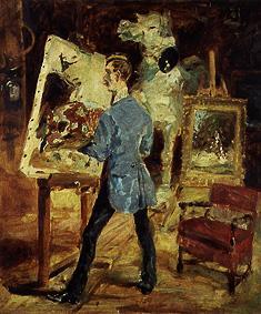 The painter René Princeteau in his studio a Henri de Toulouse-Lautrec
