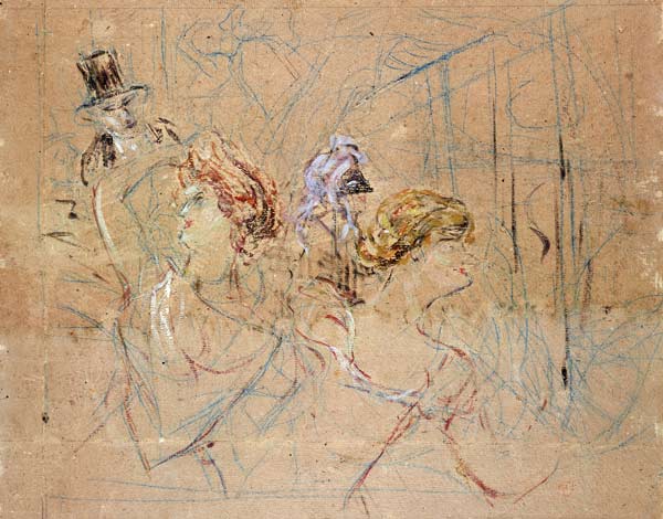 Sketch for 'At the Masked Ball' a Henri de Toulouse-Lautrec