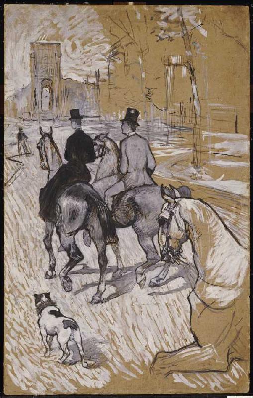 Reiter auf dem Weg zum Bois du Bolougne a Henri de Toulouse-Lautrec