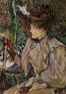 Sedentary woman with gloves (Honorine Platzer) a Henri de Toulouse-Lautrec