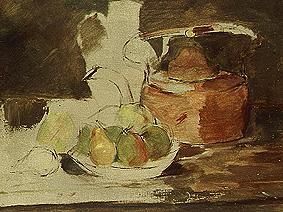 Quiet life with fruit and kettle a Henri de Toulouse-Lautrec