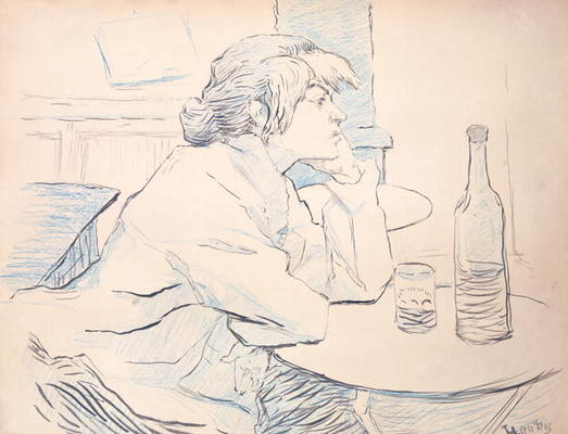 Woman Drinker, or The Hangover, 1889 (ink and coloured pencil) a Henri de Toulouse-Lautrec