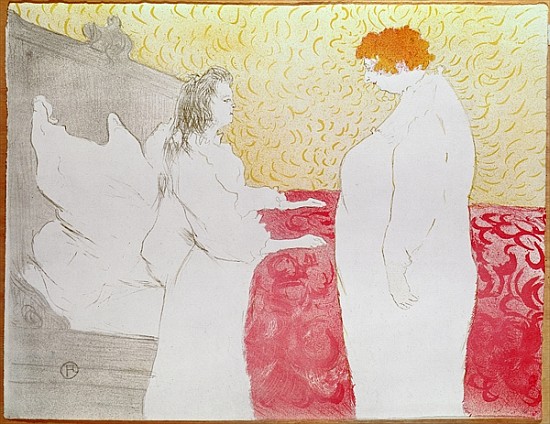 Woman in Bed, Profile - Waking Up, 1896 (crayon, brush and spatter lithograph, printed in four colou a Henri de Toulouse-Lautrec