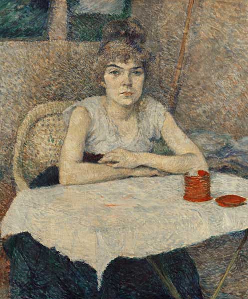 Young woman at a table (Poudre de riz) a Henri de Toulouse-Lautrec