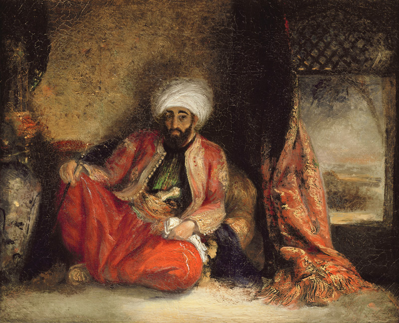 A Turk Smoking a Pipe a Henri Decaisne