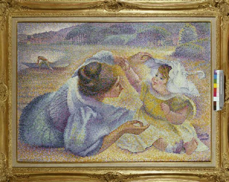 Mutter und Kind am Strand a Henri-Edmond Cross
