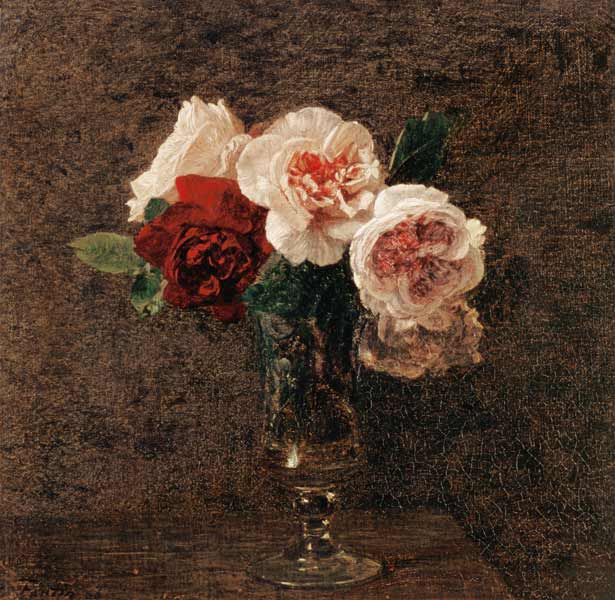 Still Life of Pink and Red Roses a Henri Fantin-Latour