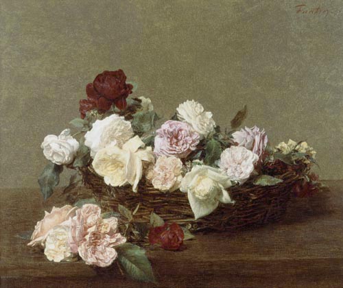 A Basket of Roses a Henri Fantin-Latour