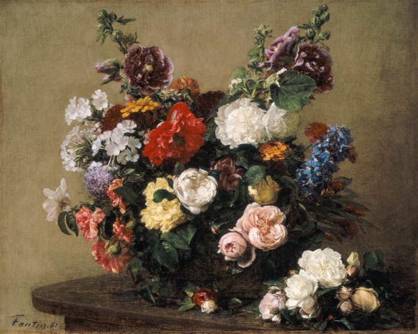 French Roses and Peonies a Henri Fantin-Latour