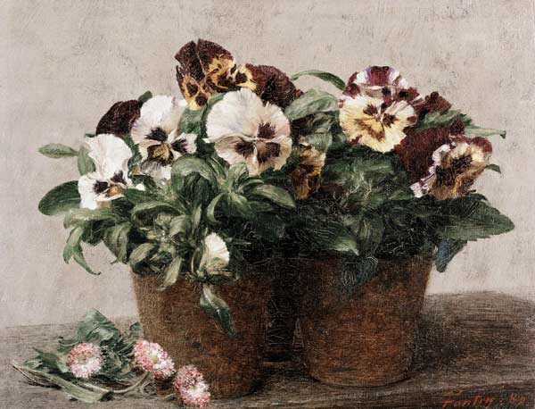 Still Life of Pansies and Daisies a Henri Fantin-Latour