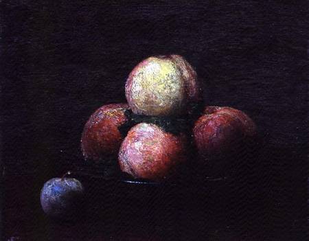 Still life of peaches and plums a Henri Fantin-Latour