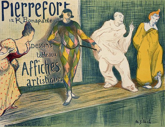 Reproduction of a poster advertising 'Pierrefort Artistic Posters', Rue Bonaparte a Henri-Gabriel Ibels
