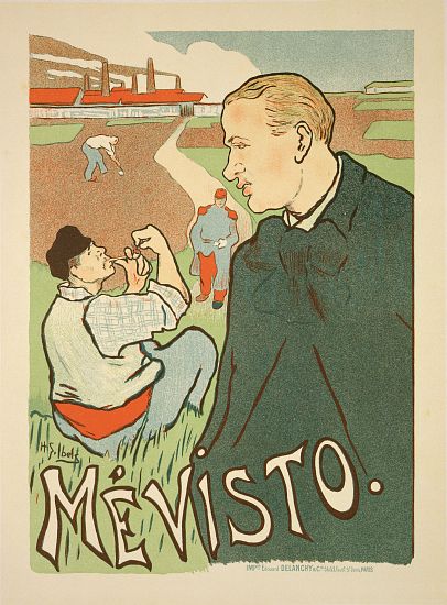 Reproduction of a poster advertising 'Mevisto', Paris a Henri-Gabriel Ibels