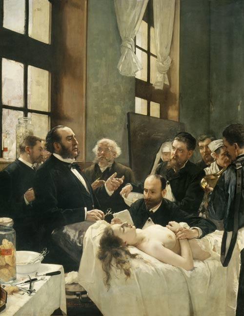 Before the Operation, or Doctor Pean teaching at Saint-Louis hospital a Henri Gervex