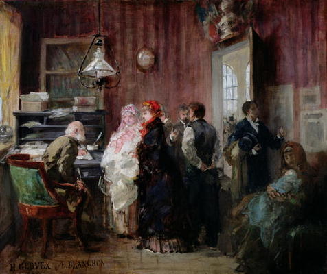 Birth, Town Hall of the 19th Arrondissement, c.1881 (oil on canvas) a Henri Gervex