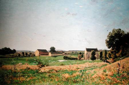 Landscape in Saulce, Yonne a Henri Harpignies