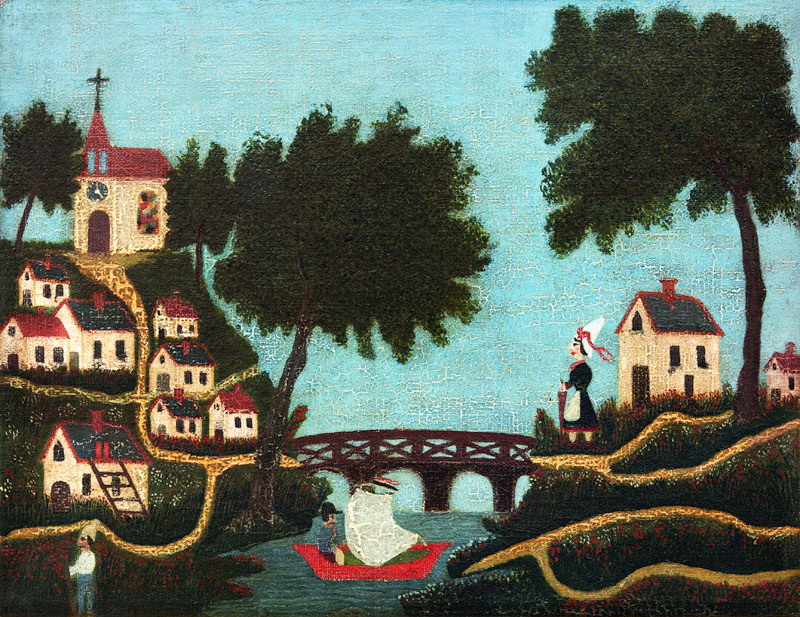 H.Rousseau / Landcape with bridge a Henri Julien-Félix Rousseau