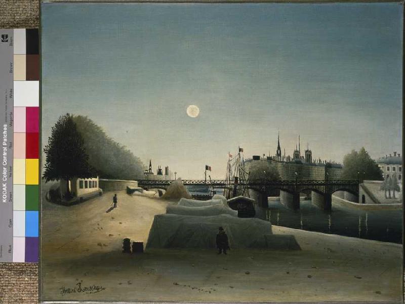 Look from the port of Saint Nicola to the Ile of Saint Louis in the evening light. a Henri Julien-Félix Rousseau