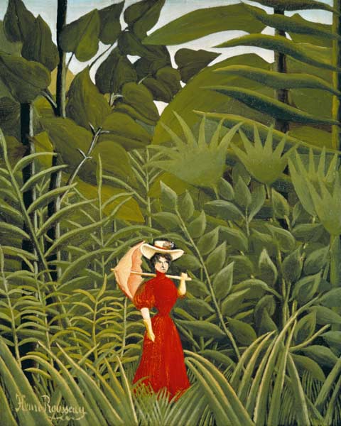 Woman in Red in the Forest a Henri Julien-Félix Rousseau