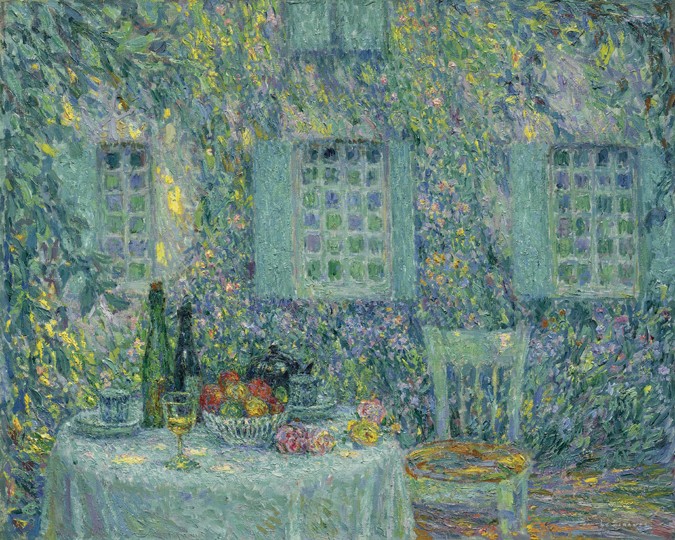 The Table. The Sun on the Leaves, Gerberoy a Henri Le Sidaner