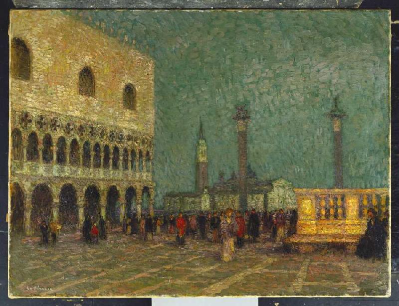The Markusplatz in Venice a Henri Le Sidaner