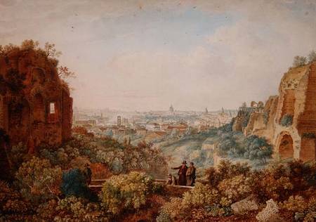 View of Rome from the Palace of the Caesars a Henri L'Eveque