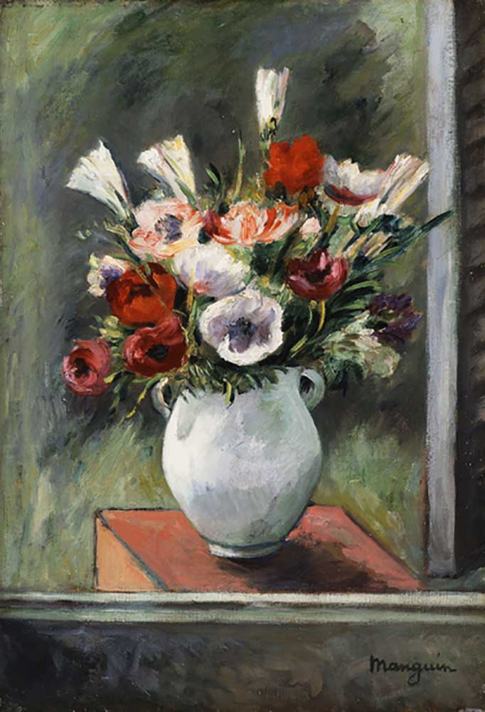 Anemones in a White Vase, 1917 a Henri Manguin