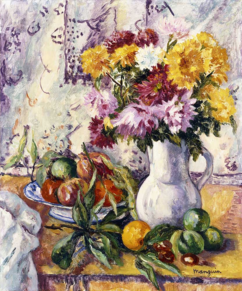 Chrysanthemums and Fruit, 1939 a Henri Manguin