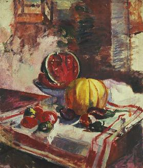 Still life with Watermelon; Nature morte a la Pasteque,