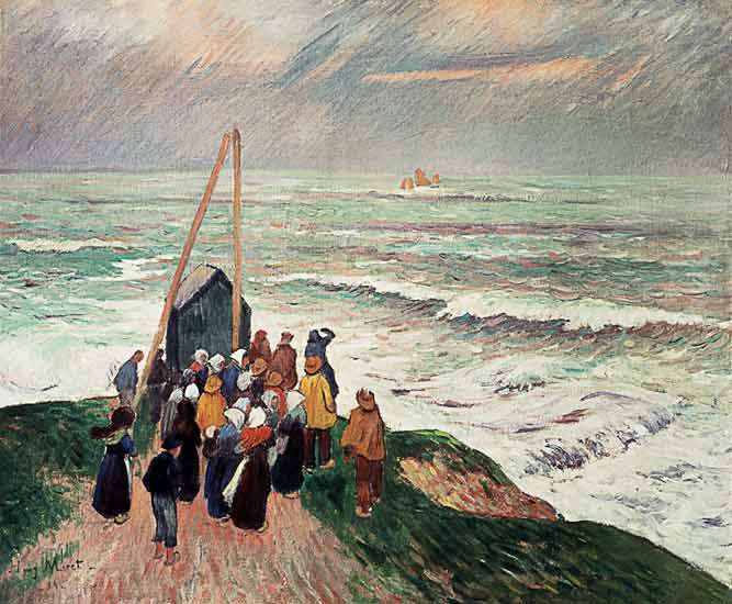 In expectation of the fishermen (Brittany) a Henri Moret