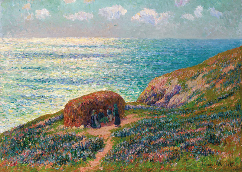 Ramasseuses De Goemon A Moelan, Bretagne  Henry Moret (1856-1913) Oil On Canvas  25 3/4 X 36 1/4 In a Henri Moret