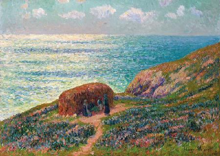 Ramasseuses De Goemon A Moelan, Bretagne  Henry Moret (1856-1913) Oil On Canvas  25 3/4 X 36 1/4 In