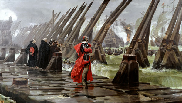 Richelieu (1585-1642) on the sea wall at La Rochelle a Henri-Paul Motte