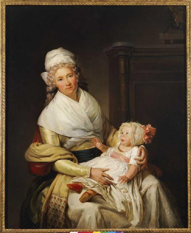 Portrait of Constantia Foster with her son a Henri Pierre Danloux