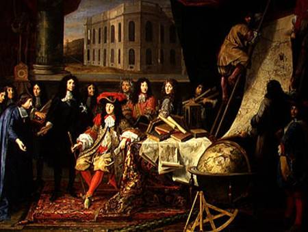 Jean-Baptiste Colbert (1619-83) Presenting the Members of the Royal Academy of Science to Louis XIV a Henri Testelin