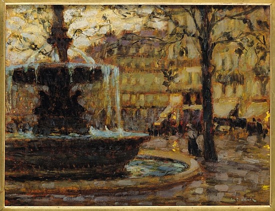 La fontaine, Paris a Henri Eugene Augustin Le Sidaner
