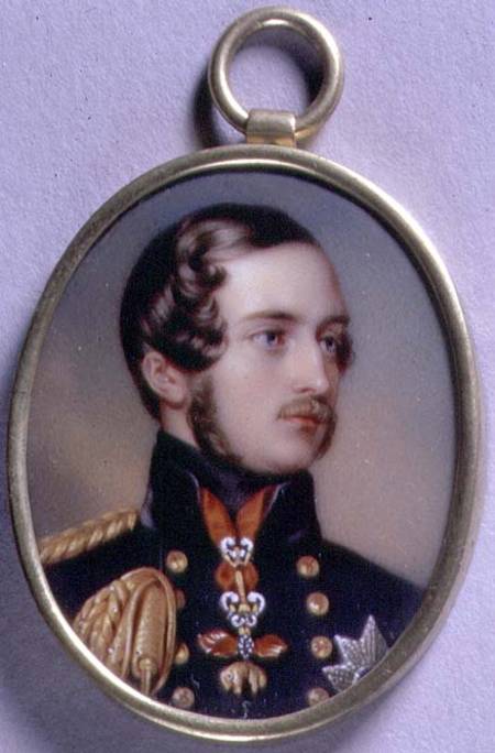 Portrait Miniature of Prince Albert (1819-61) 1842 (w/c on enamel on gold) a Henry Bone