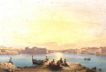 Valetta Harbour at Sunset a Henry Charles Ferro