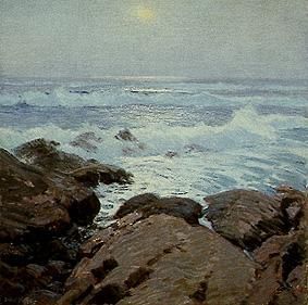Moonrise over the sea a Henry Hobart Nichols