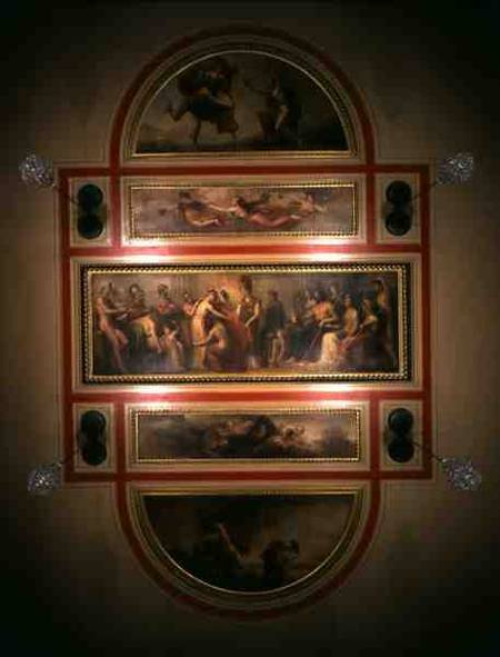 Ceiling in the Library and Dining Room, depicting the Legend of Pandora a Henry Howard