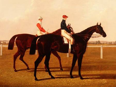 The Racehorses "Charles XII" and "Euclid" with Jockeys Up a Henry Hugh Armstead