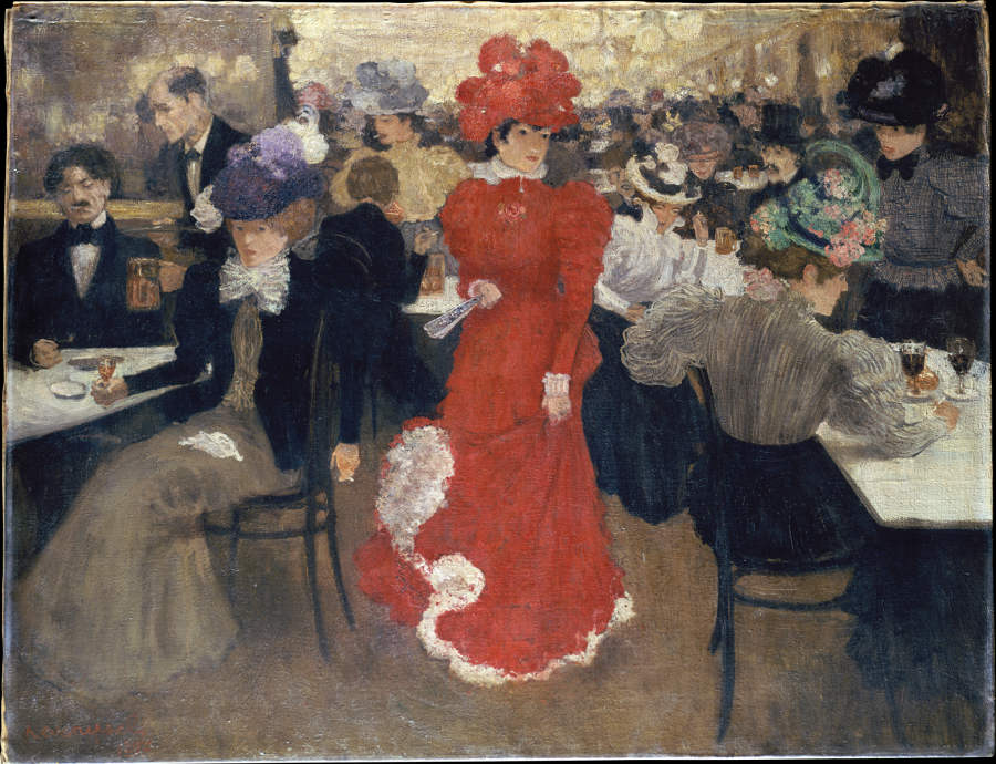 In the Café dHarcourt in Paris a Henry Jacques Evenepoel