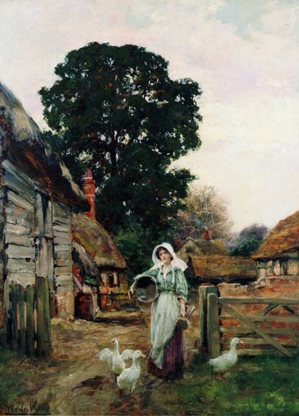 The Dairy Maid (board) a Henry John Yeend King