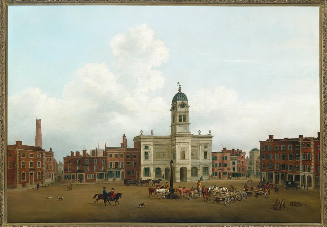 A view of Derby Market (The Market Place in Derby). a Henry Lark Pratt