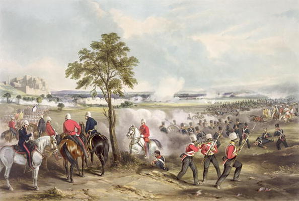 The Battle of Goojerat on 21st February 1849, engraved by John Harris (c.1791-1873) 1850 (coloured e a Henry Martens
