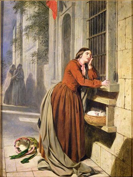 Mother Depositing Her Child in the Foundling Hospital in Paris a Henry Nelson O'Neill