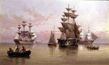 Evening Shipping Scene a Henry Redmore