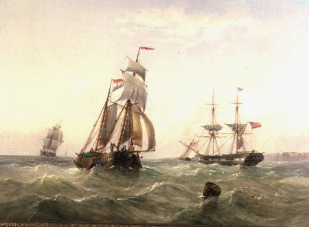 Vessels off a Coastline a Henry Redmore