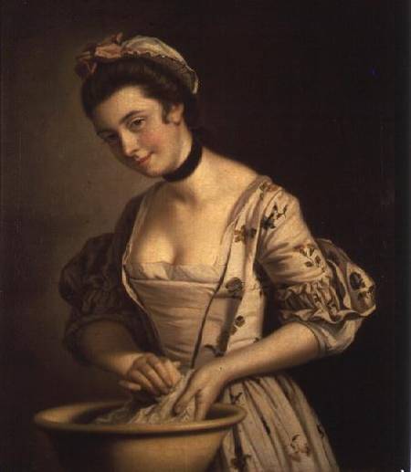 A Lady's Maid Soaping Linen a Henry Robert Morland
