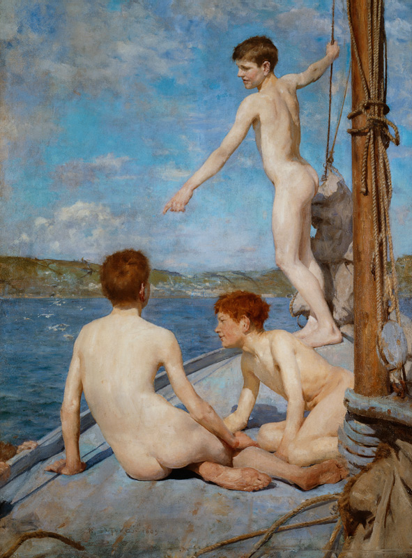 The Bathers, 1889 (oil on canvas) a Henry Scott Tuke